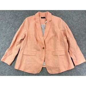 Talbot's Peach 100% Linen 1 Button Blazer Jacket sz 16W Petite (15621) NEW